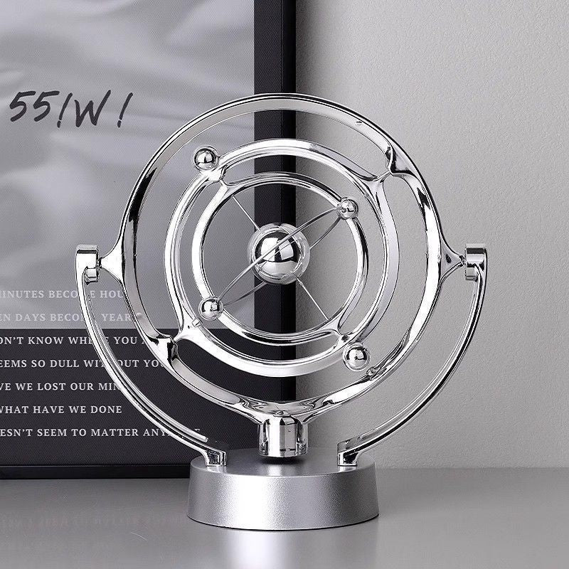 Kinetic Globe Motion Toy with Spinning Desk Decoration & Stress Relief Gift for Home or Office