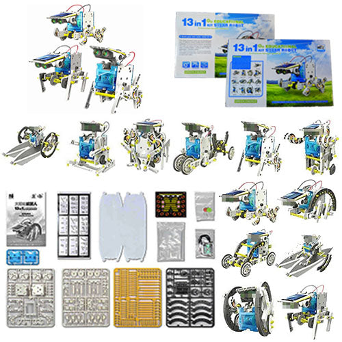 STEM Science Play N Learn 13 in 1 Educational DIY Solar Robot Kit