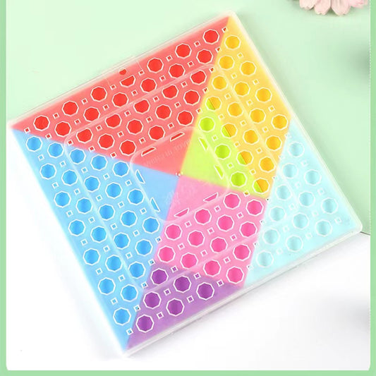Creative Play Educational Toy Problem Solving Party Gift Plastic Tangram 90mm 3 Boxes A Set