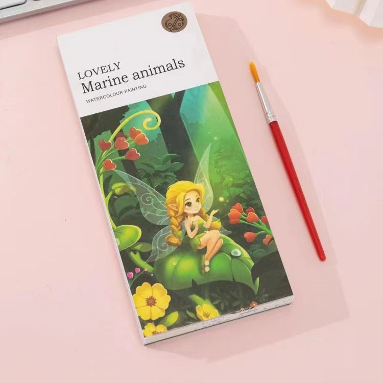 Kids Art Watercolour Painting Book with Paint and Brush for Kids