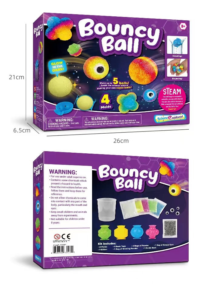 STEAM Science Explore Make Your Own Glow in the Dark Bouncing Ball Gift Set