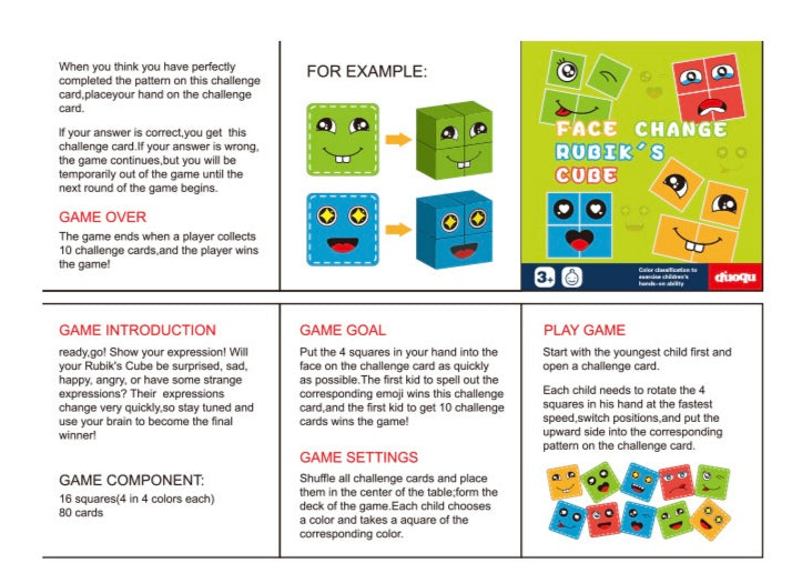 Emoji Face Changing Block Cube Game for Kids