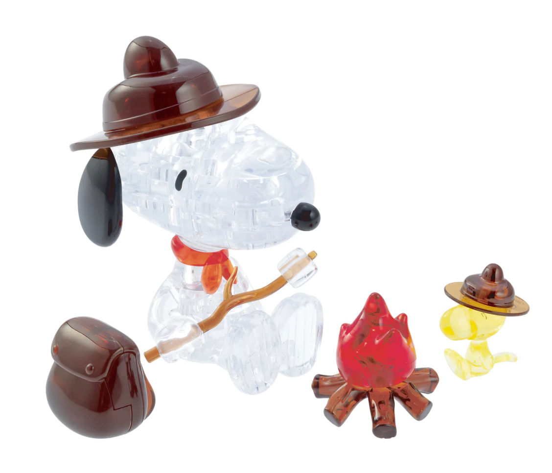 Jigsaw Play and Learn 3D Crystal Puzzle Peanuts Snoopy Camping