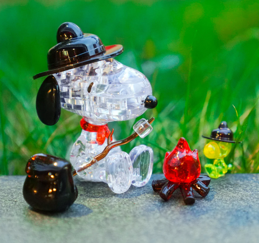 Jigsaw Play and Learn 3D Crystal Puzzle Peanuts Snoopy Camping