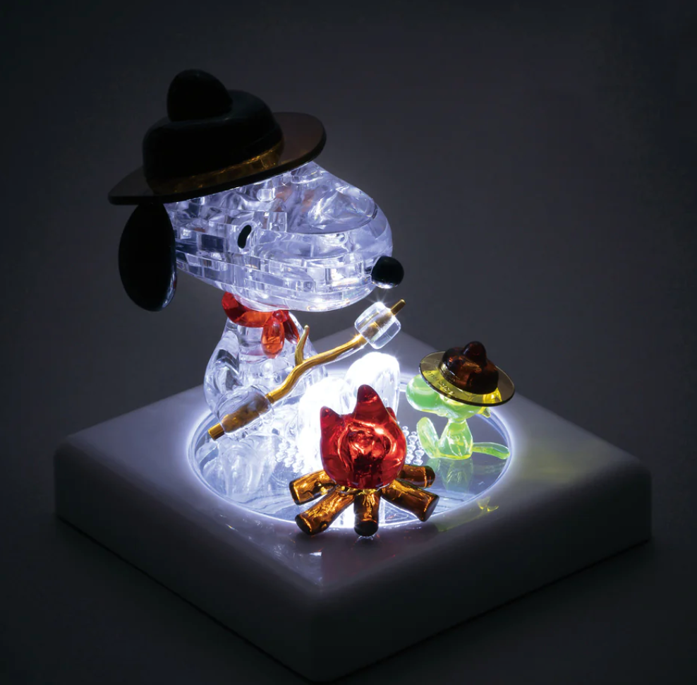 Jigsaw Play and Learn 3D Crystal Puzzle Peanuts Snoopy Camping