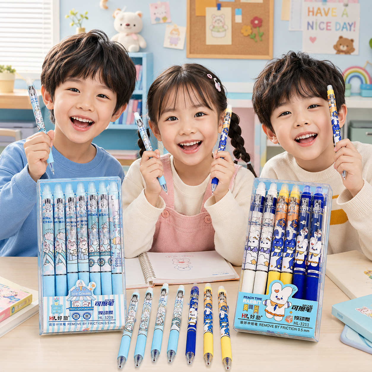 Play N Learn Erasable Pens 1 Box (12pcs) | Write, Erase, Rewrite (Random Colours)