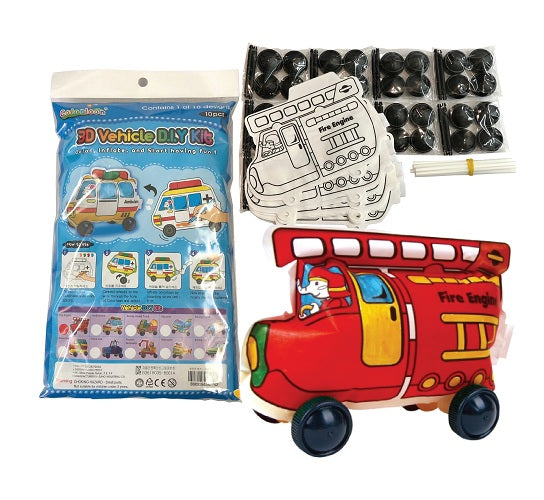 Creative Play N Learn Party Gift Craft Colorloon Colour and Inflate 3D Vehicle DIY Kits