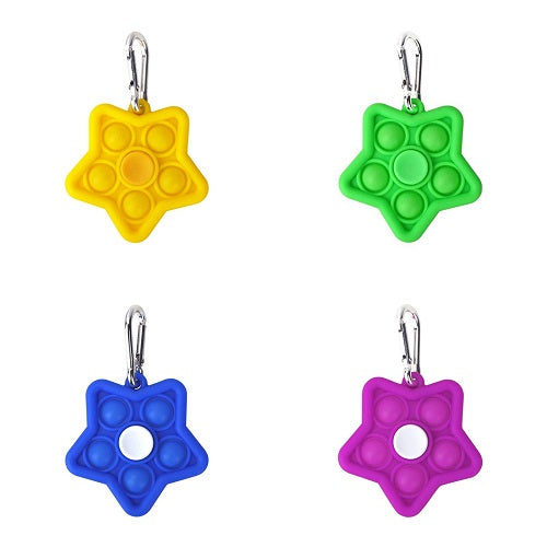 IQ Pop  Bubble Fidget Spinner with Keychain Party Gift Toy Random Colour 1 Piece