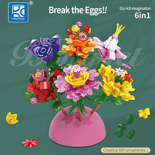 Build Your Own Creative Bricks Flowers Design Innovative  Party Gift