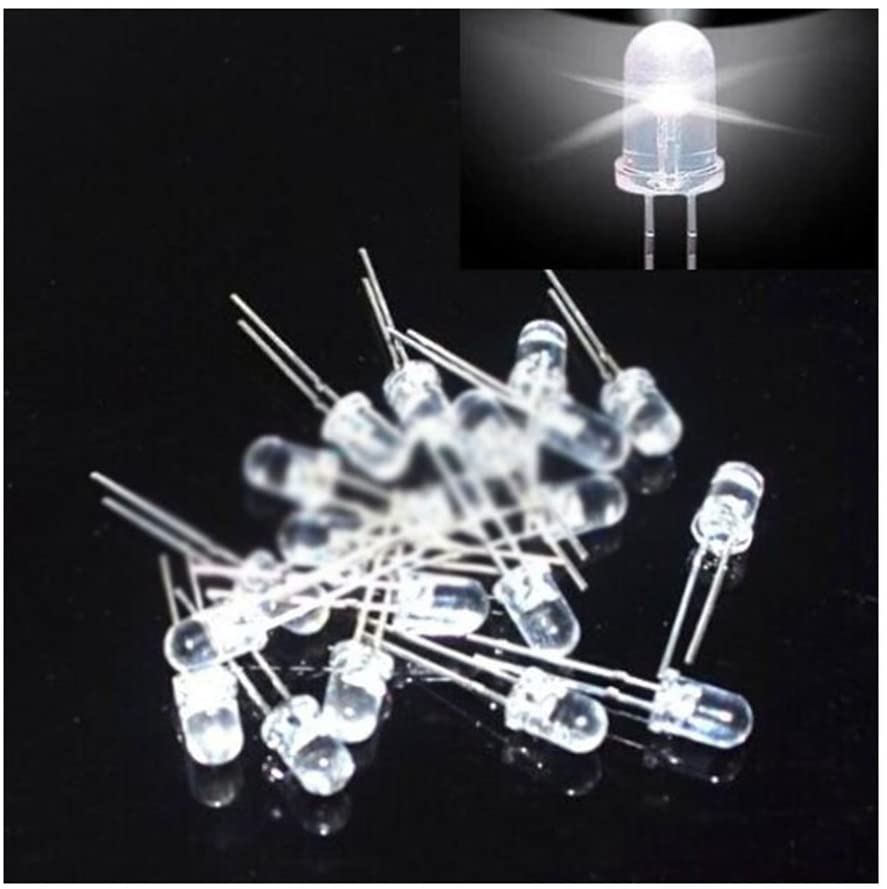 LED Light Bulb 5 mm White Science Experiment Component Teaching Resource 20 pieces pack