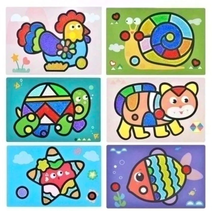 Creative Sand Art with Coloured Sand in Tube Form for Kids ( Box )