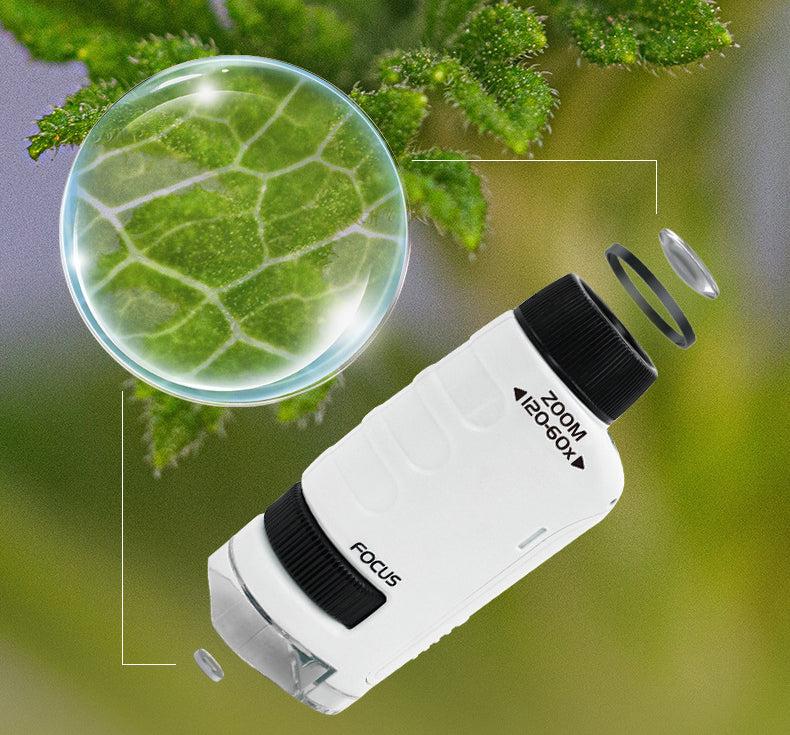 STEM Portable Microscope with 12 Prepared Slides for Kids and School Uses ( Random Colour )