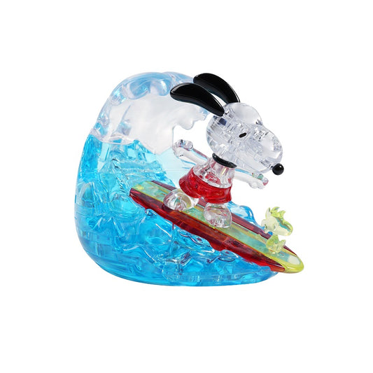 Jigsaw 3D Crystal Puzzle Play N Learn Snoopy Surfing Gift