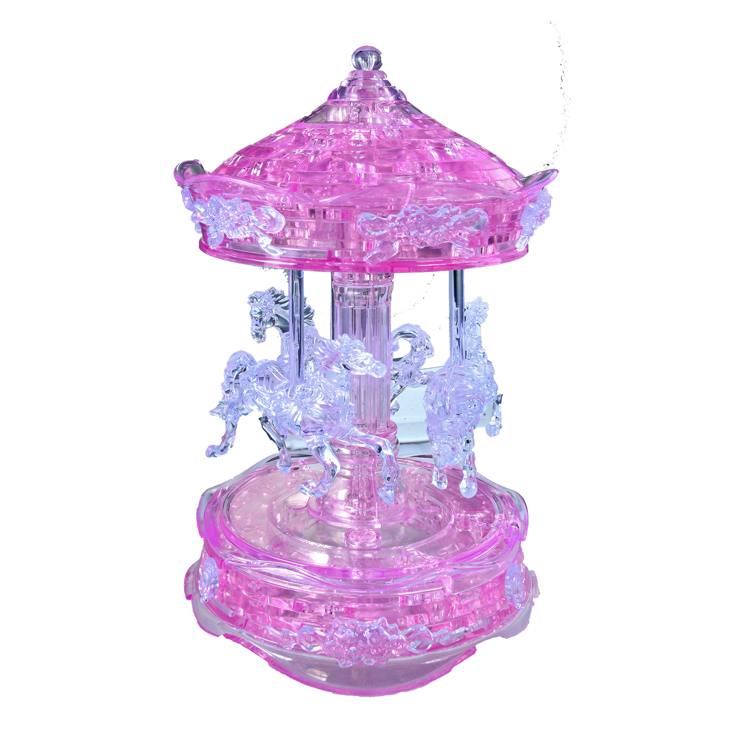 Jigsaw Puzzle Play N Learn 3D Crystal puzzle Pink Carousel