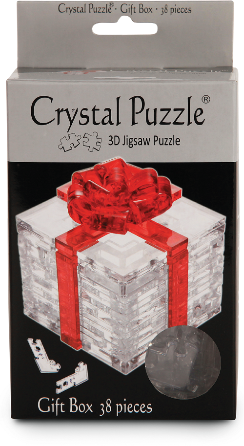 Jigsaw Puzzle Play N Learn 3D Crystal Puzzle Gift Box with Red Ribbon