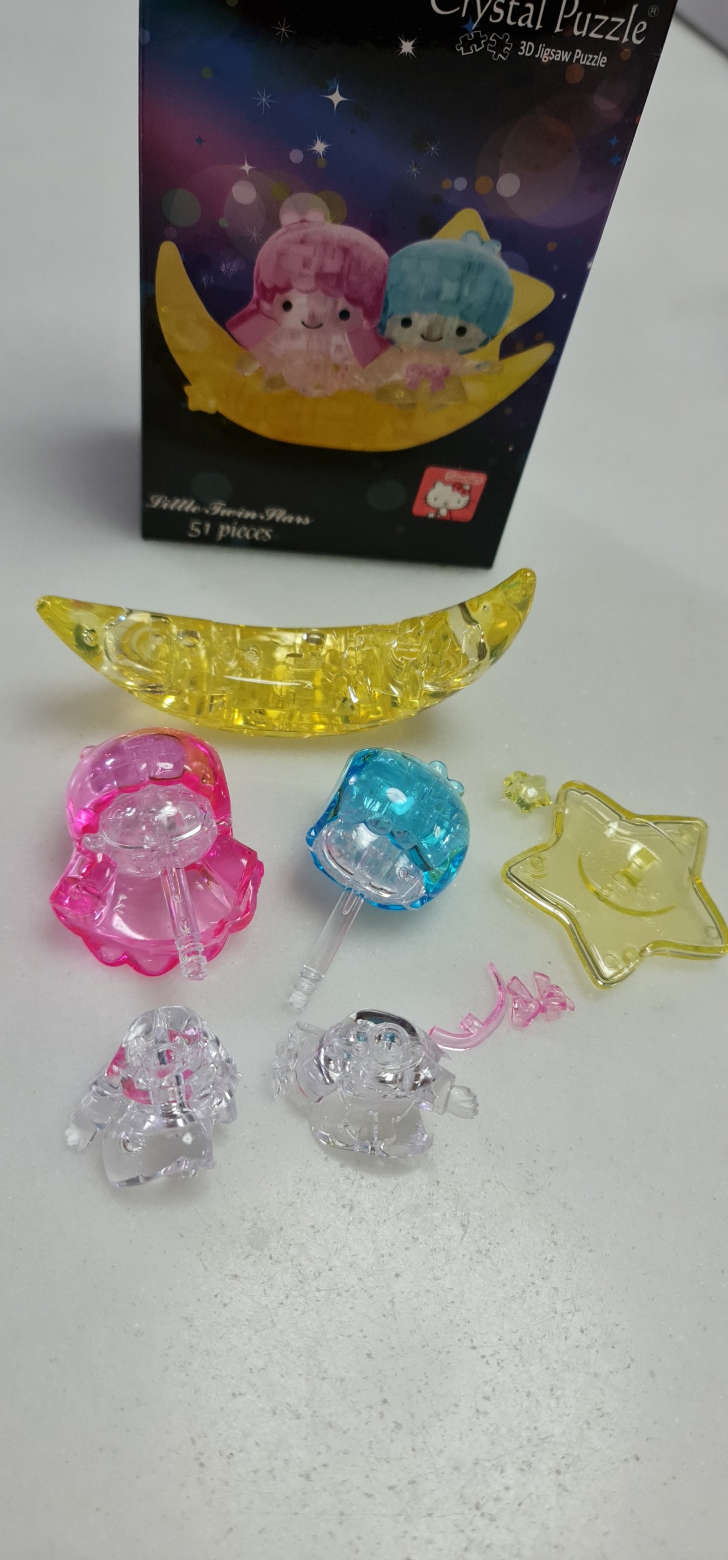 Sanrio Jigsaw Puzzle Play N Learn 3D Crystal Puzzle Little Twin Star Moon
