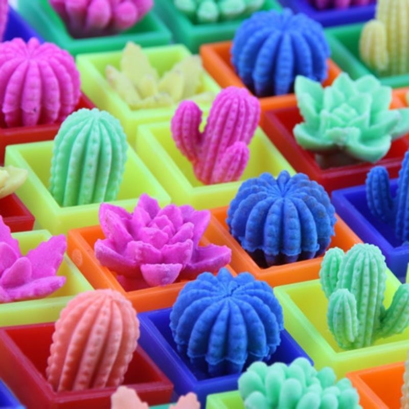 Science Educational Toy For Kids Play N Learn Party Gift Growing Cactus 4 pieces per pack ( Random Colour )