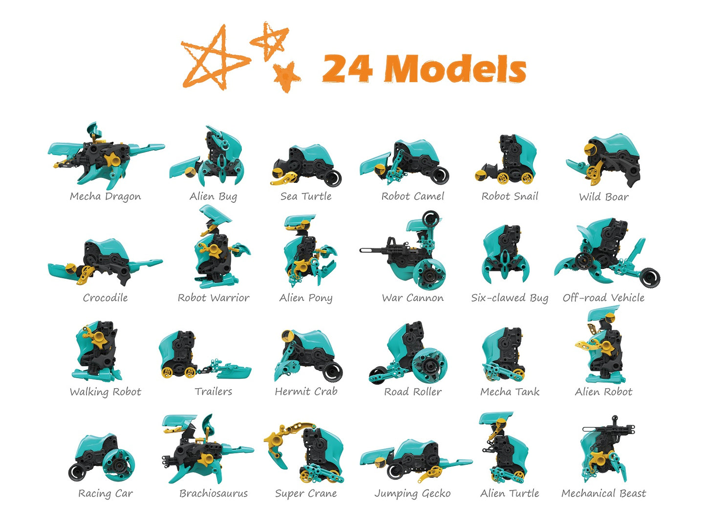 STEM 24 in 1 Self Assembly Robot Educational and Fun Toy for Kids