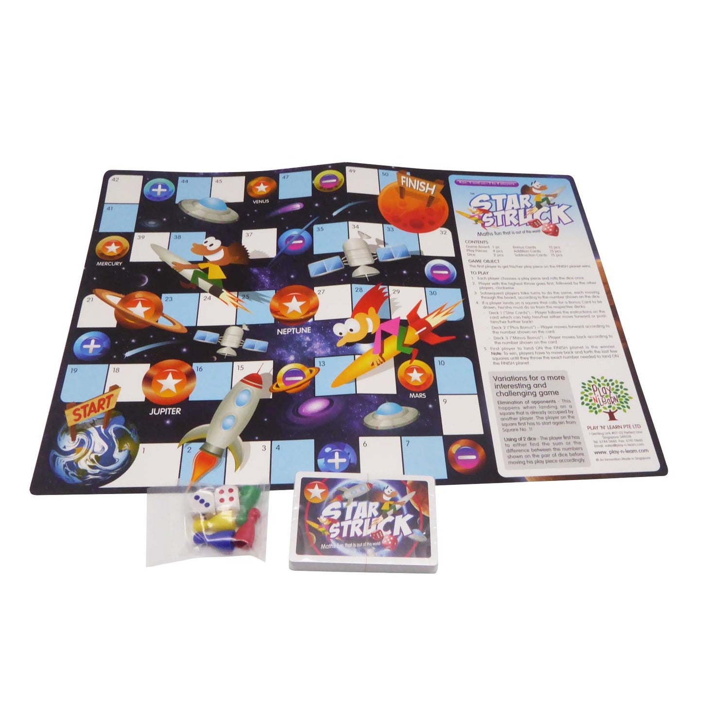 Math Skills with Star Struck Addition Subtraction Play N Learn Board Game