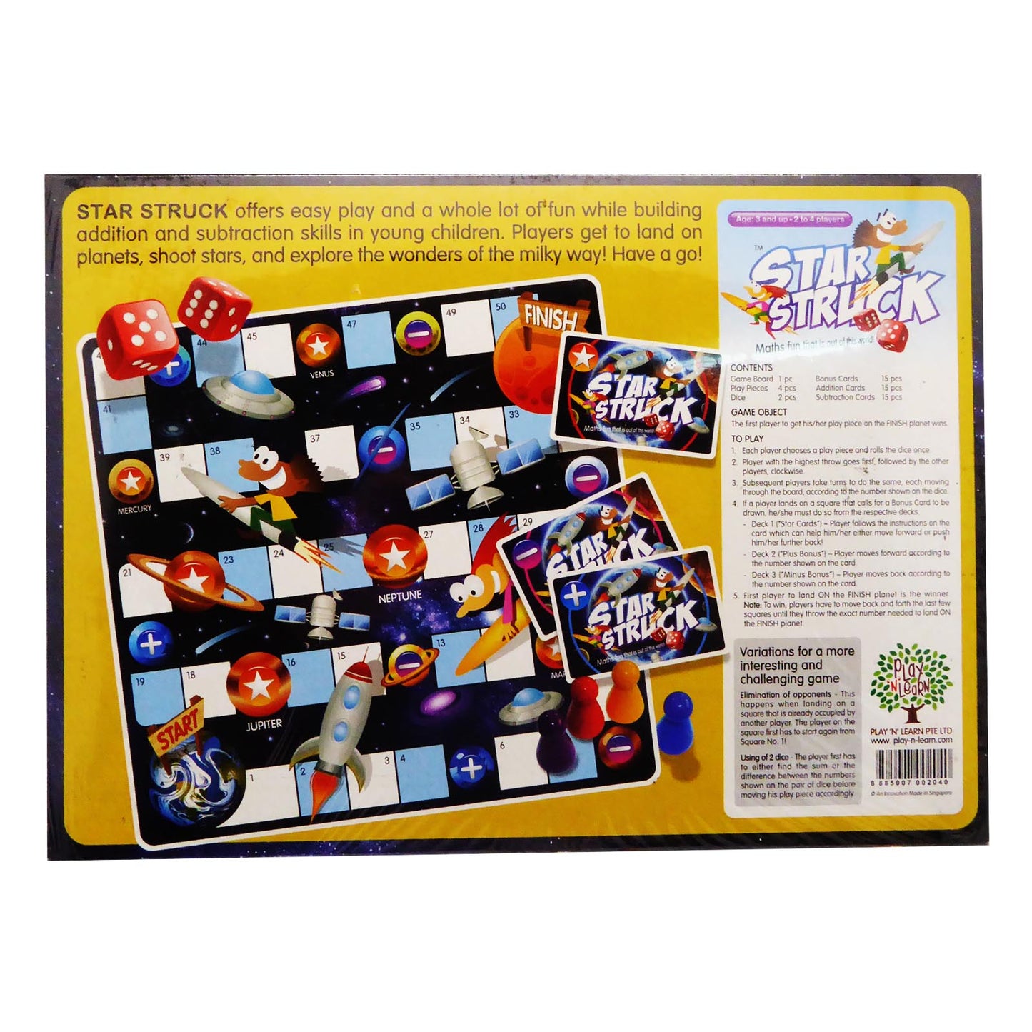 Math Skills with Star Struck Addition Subtraction Play N Learn Board Game