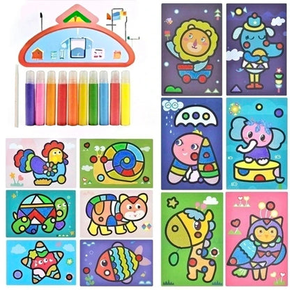 Play N Learn Creative Sand Art Kit with Coloured Sand Tubes | DIY Craft for Kids (Box)