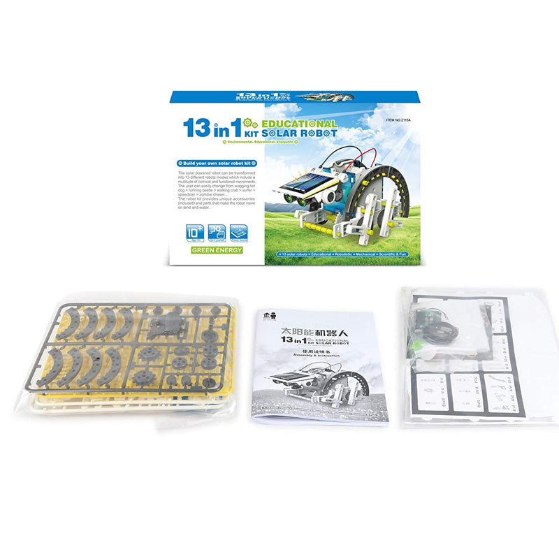 STEM Science Play N Learn 13 in 1 Educational DIY Solar Robot Kit