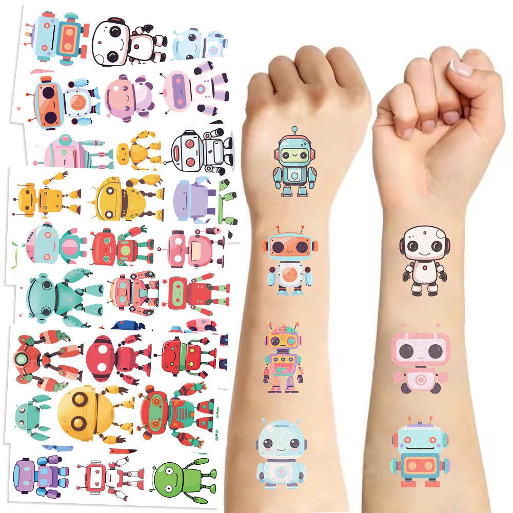 Tattoo Stickers Robot For Kids 1 Pack of 10 sheets
