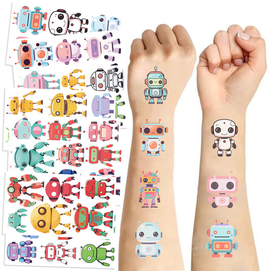 Tattoo Stickers Robot For Kids 1 Pack of 10 sheets