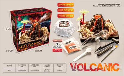 Play N Learn Volcano Eruption & Dino Excavation Kit | 2-in-1 Prehistoric Science Adventure
