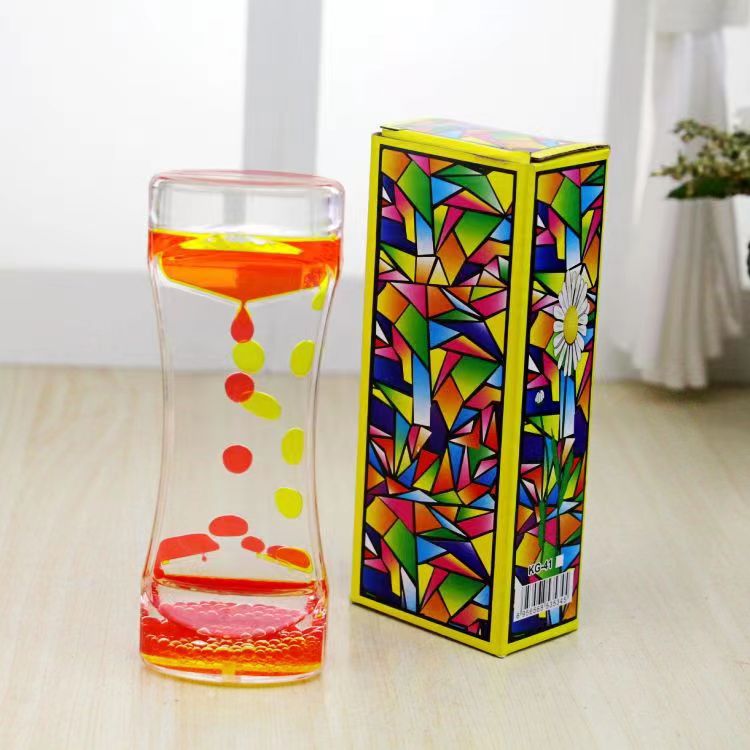 Rainbow Colourful Watery Hourglass Stress Reliever for Adults and Kids