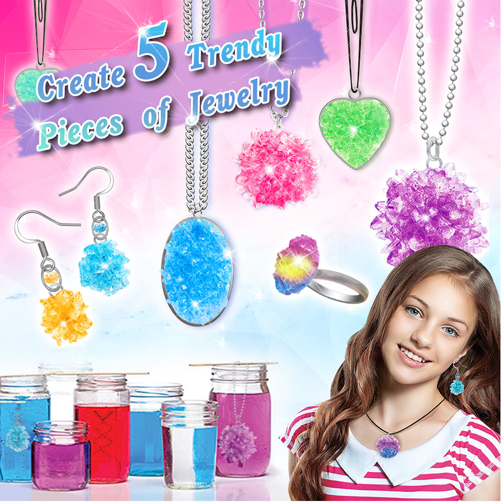 STEM Big Bang Science Craft and Create Crystal Growing Jewelry Kit for Kids