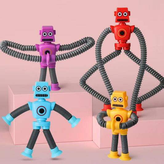 Fun Stretchable Pop Tube Robot Fidget Toy (Random Colour) 1 Piece