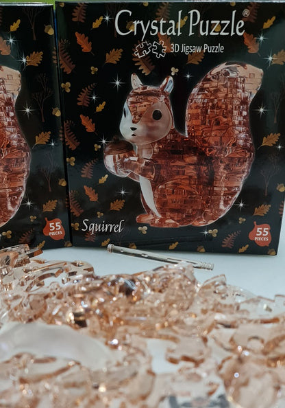 Play N Learn 3D Crystal Puzzle Squirrel | Woodland Animal Brain Teaser