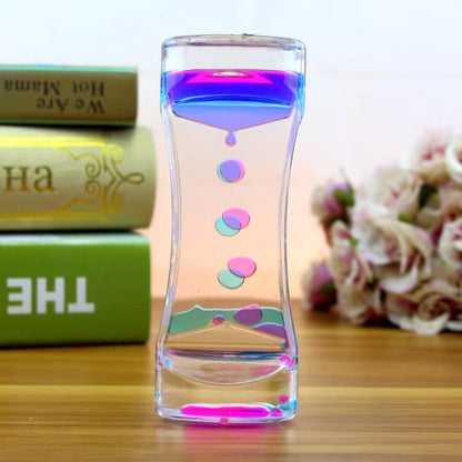 Play N Learn Rainbow Watery Hourglass Liquid Motion Timer | Desk Toy for Adults and Kids
