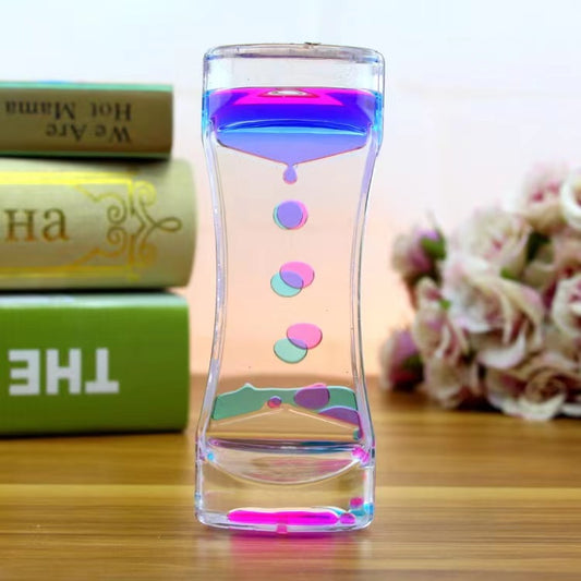 Rainbow Colourful Watery Hourglass Stress Reliever for Adults and Kids
