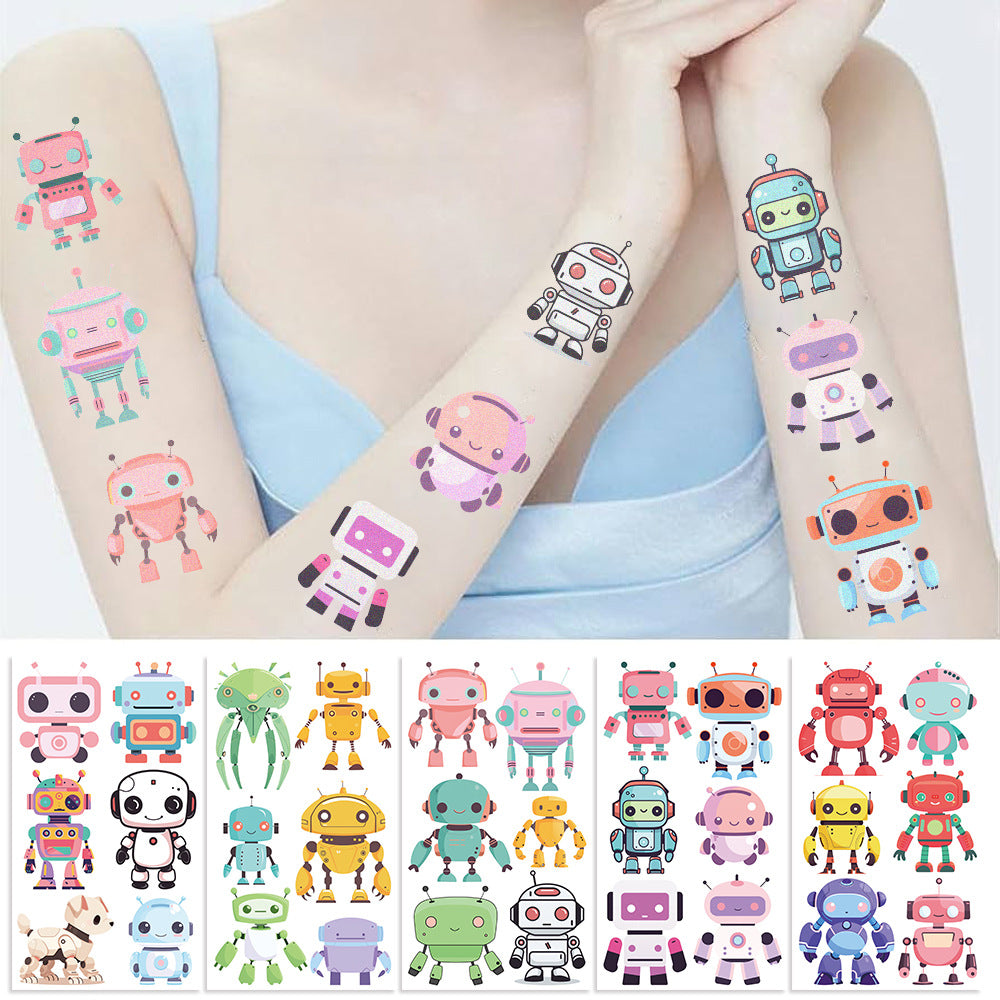 Tattoo Stickers Robot For Kids 1 Pack of 10 sheets
