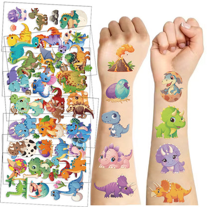 Play N Learn Dinosaur Tattoo Stickers for Kids | Party Gift Pack of 10 Sheets