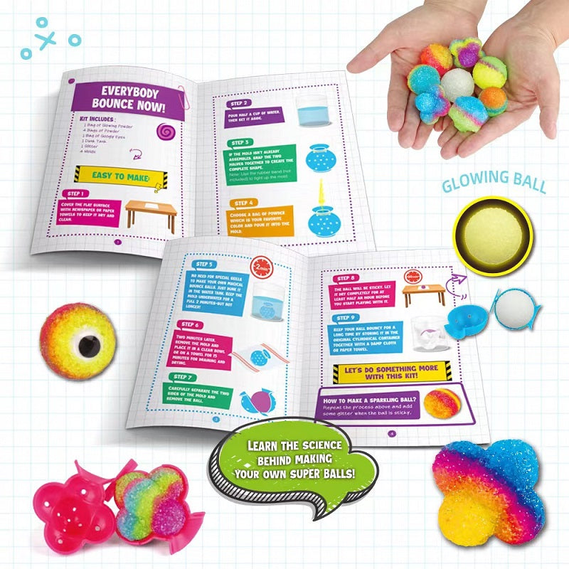 STEAM Science Explore Make Your Own Glow in the Dark Bouncing Ball Gift Set