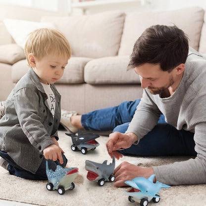 Play N Learn Pull Back Shark Cars | Sea Creature Toy for Kids