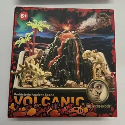 Play N Learn Volcano Eruption & Dino Excavation Kit | 2-in-1 Prehistoric Science Adventure