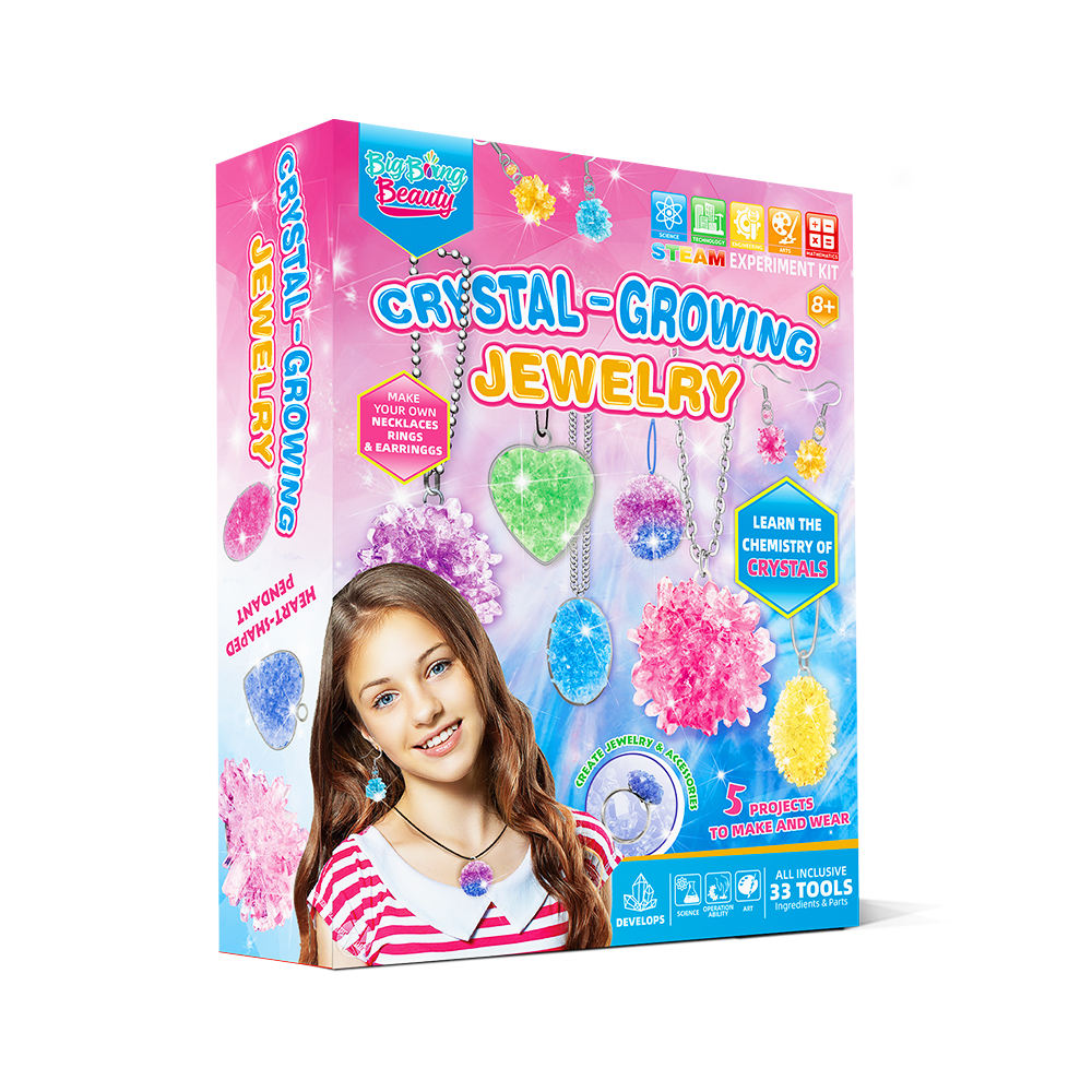 STEM Big Bang Science Craft and Create Crystal Growing Jewelry Kit for Kids