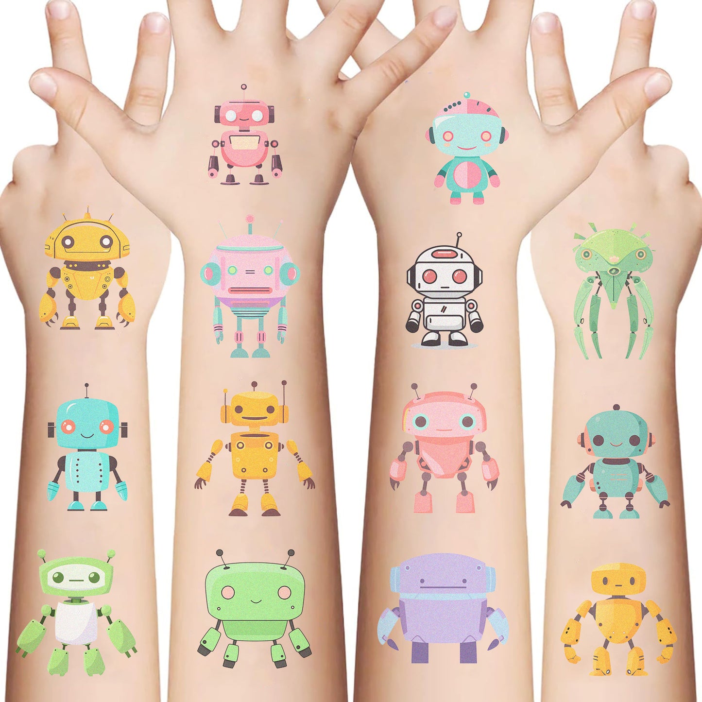 Tattoo Stickers Robot For Kids 1 Pack of 10 sheets