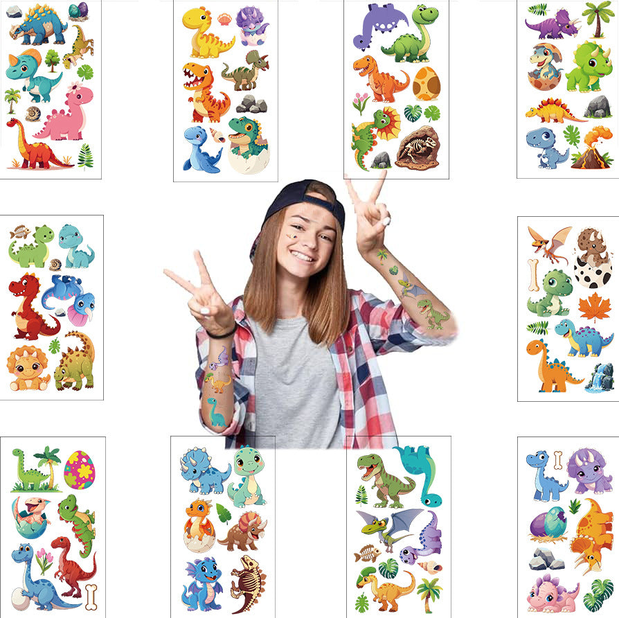 Tattoo Stickers Dinosaurs For Kids 1 Pack of 10 sheets