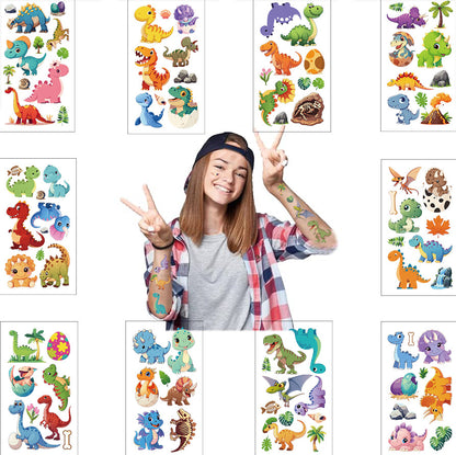 Play N Learn Dinosaur Tattoo Stickers for Kids | Party Gift Pack of 10 Sheets