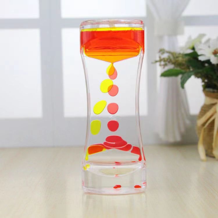 Rainbow Colourful Watery Hourglass Stress Reliever for Adults and Kids