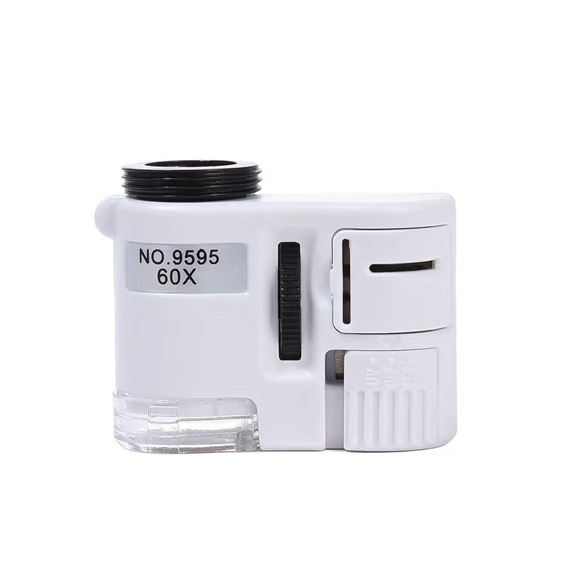 Pocket Microscope, 60X Handheld Mini Microscope with LED and Ultraviolet Light