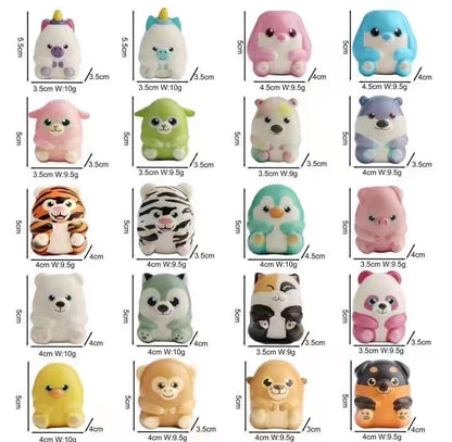 Play N Learn Fidget Stress Squishy Mini Animal Keychain | 3pcs Set (Random Designs)