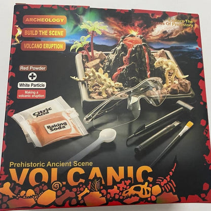 Play N Learn Volcano Eruption & Dino Excavation Kit | 2-in-1 Prehistoric Science Adventure