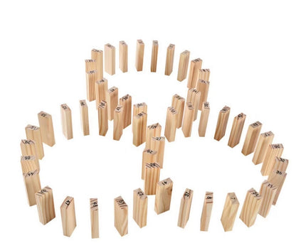Play N Learn Classic Wooden Stack Game with Numbers & Dice | Family Party Game
