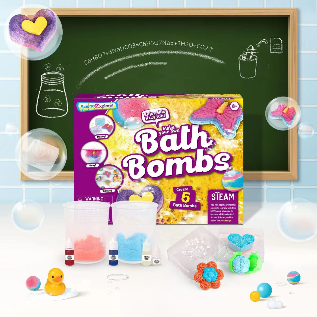 STEAM Science Explore Make Your Own Bath Bombs Gift Set